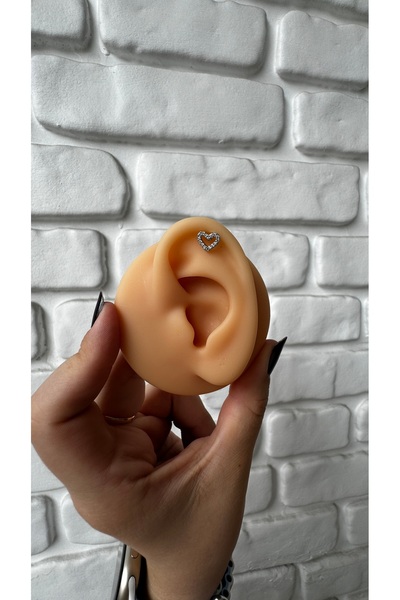 alysa jewelry cerrahi çelik zirkon taşlı kalp piercing, tragus, helix, conch,...