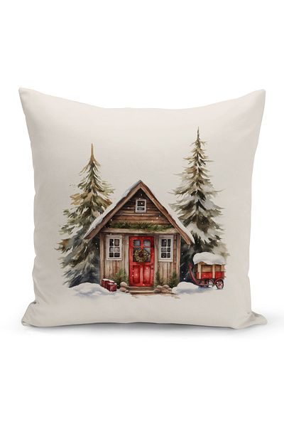Bertille Home New Year Series - Double Sided Digital Printed 8-Piece Throw Pillow Cover Set (Christmas Christmas Pillow Cover)