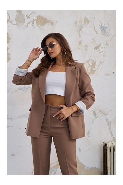 Elif Özbey Butik Сгънато светлокафяво яке