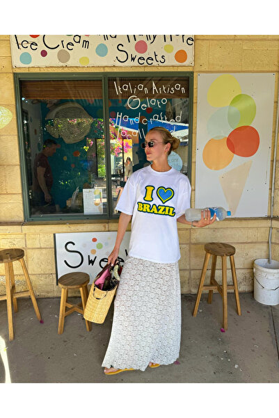 Jose Clothing سلسلة أمالفي - تي شيرت أبيض من القطن العضوي، مقاس كبير، بأكمام ...