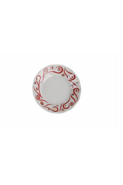 Porland Porcelain 6-Piece Red Ruby Tea Plate