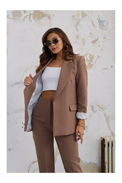 Elif Özbey Butik Сгънато светлокафяво яке