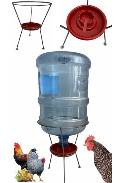 KARAHİSAR KULUÇKA Automatic Bottle Drinker Stand Chicken Drinkers Winged Animal Drinker Iron Stand