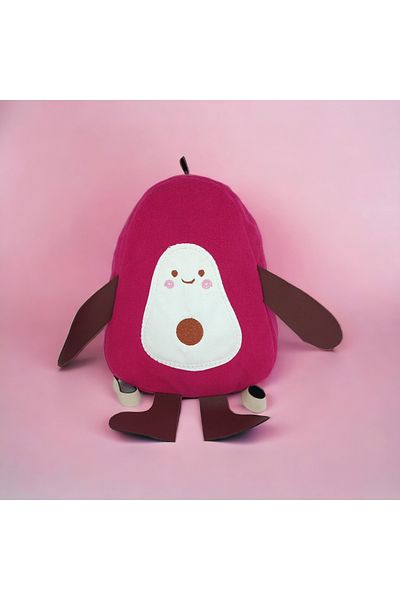 MAMIN Small Size Avocado Plush Backpack Fuchsia