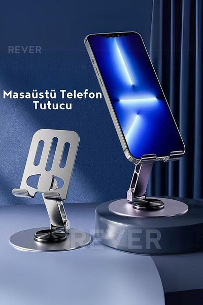 Rever 360° Adjustable Height and Angle Adjustable Desktop Phone Holder - Metal Foldable
