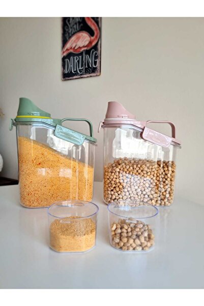 Panoramas Home Çok Fonksiyonlu 2li Ölçü Kapaklı Saklama Kabı Deterjanlık Erzak Bakliyat Saklama Kabı