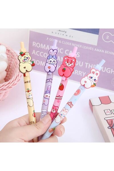 Kawaii Sevimli Popiş 4 Adet 0.7 Uçlu Kalem Seti