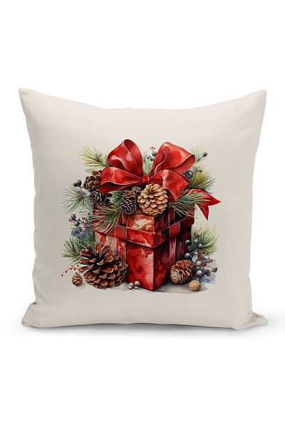 Bertille Home New Year Series - Double Sided Digital Printed 8-Piece Throw Pillow Cover Set (Christmas Christmas Pillow Cover)