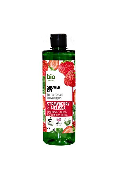 bio natural aroma 97% Βιολογικό Αφρόλουτρο Φράουλα & Μελισσόχορτο 473 ml.