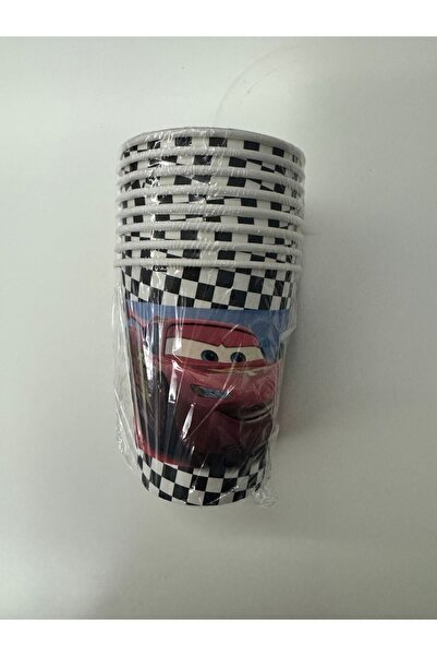 partideyince 8 Person Lightning McQueen for Boy's Birthday - Red Eyed Cars Party Set