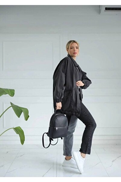 Qeysa Kadın Oversize Kot Ceket