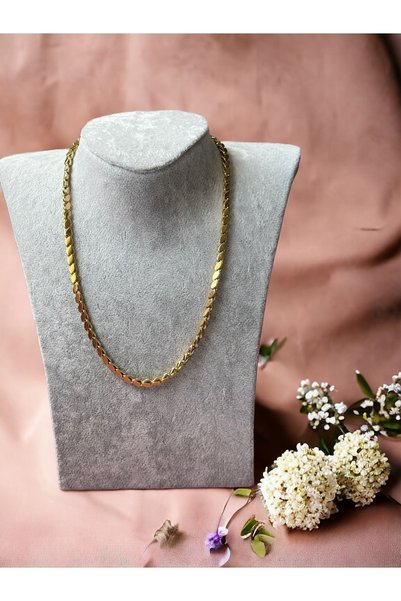İNN JEWELLERY Steel 50 cm Necklace Tarnish-Free Antiallergic with Barley Figure (2 Years Importer Warranty)