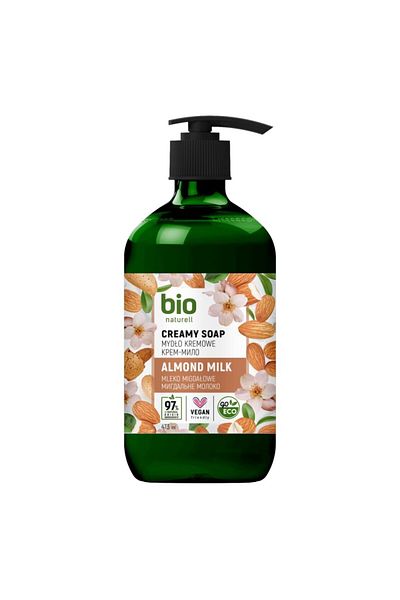 bio natural aroma 97% Organic and Vegan Liquid Hand Soap Almond & Milk 946 Ml.