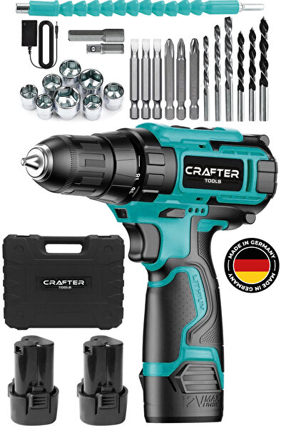 CRAFTERTOOLS Germany 24V 5Ah Metal Şanzuman 24 Parça Setli Çift Bataryalı Şar...
