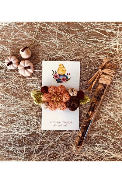 seraskids Papatya Demet Örgü Çocuk Ve Yetişkin Klips Toka