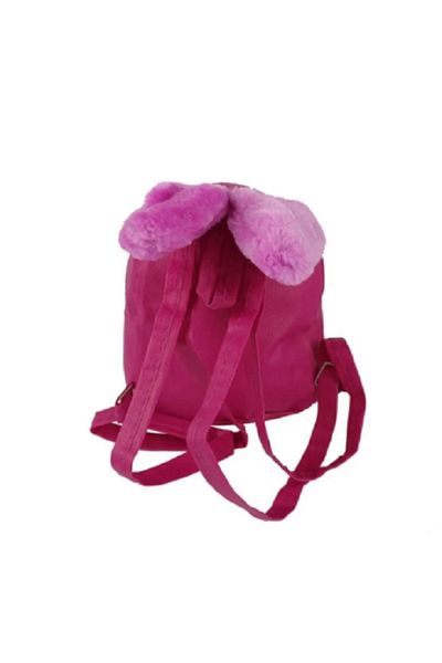 PİRİNÇ BEBE Rice Baby Pink Mini Children's Backpack with Plush Rabbit