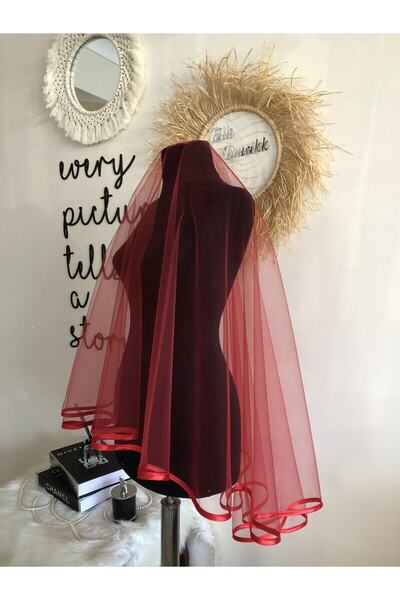 TELLİ DUVAK Kırmızı Biyeli Duvak Kuşak