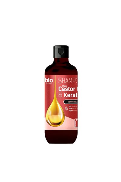 bio natural aroma % 97 Organik Onarıcı Şampuan Black Castor Oil & Keratin 355 ml