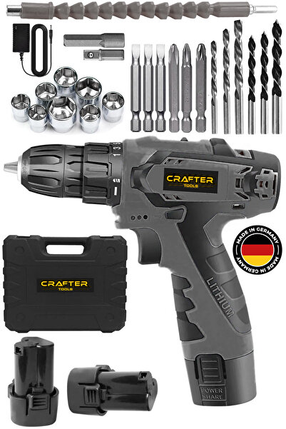 CRAFTERTOOLS Germany 24V 5Ah Metal Şanzuman Çift Armut Bataryalı Şarjlı Vidal...