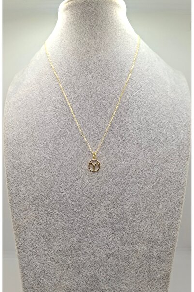 Han Ticarethane Gold Colored Aries Zodiac Model Necklace