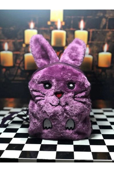 PİRİNÇ BEBE Rice Baby Purple Mini Children's Backpack with Plush Rabbit