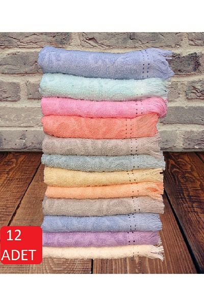 yörük tuhafiye Kitchen Towel (12 Pieces) 30x50cm Colorful Tea Towel, Hand Towel, Engagement, Wedding Gift 12 Pieces