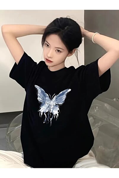 Elvino Μπλουζάκι Unisex με στάμπα μπλε πεταλούδα