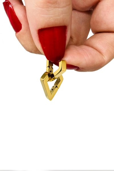 Tupek Store Triangle Steel Gold Earring