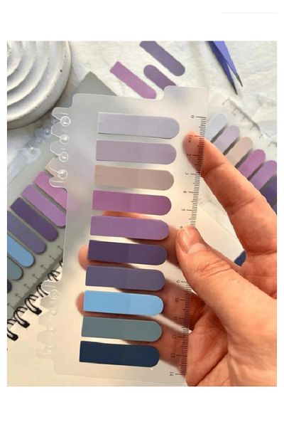YEŞİL KIRTASİYE Transparent Colored 10-piece Ruled Postit Set