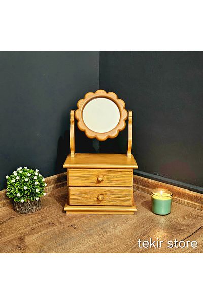 Tekir Кутия за бижута и гримове Daisy Model Bamboo Antique Color с 2 чекмеджета