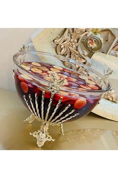 Kardelen Kristal Japanese Rose Silver Bowl