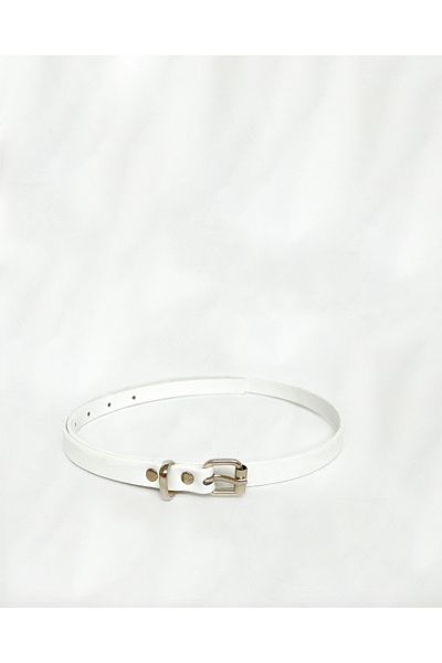 Caramel Butik Thin White Women's Belt