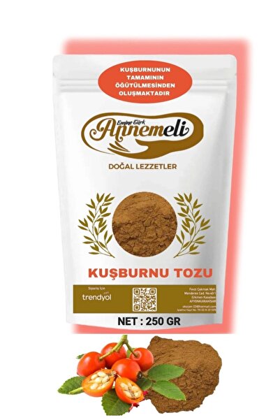 EMİNE TÜRK ANNEMELİ 250 GR KUŞBURNU ÇEKİRDEĞİ TOZU YERLİ DOĞAL ( KUŞBURNUNUN ...