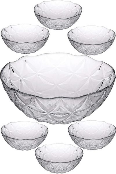 Paşabahçe 96981 Glass 7 Piece Estrella Compote Bowl Set