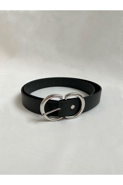 Caramel Butik Black Women's Belt with Silver Buckle