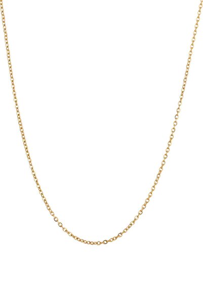 Huarz Gümüş Gold Ince Forse Zincir Gümüş Kolye 0.65mm