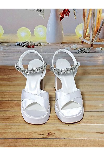 Modavien Pantofi de mireasa de piatra cu toc cu platforma de 10 cm