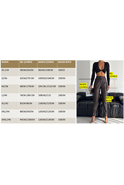 Winmoda34 Dámské tenké klasické kožené kalhoty s vysokým pasem, hnědá barva