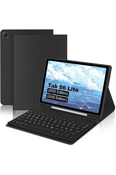 Fogy Samsung Galaxy Tab S6 Lite 10.4 Sm-p610/p615/p617 Çıkarılabilir Bluetooth Klavyeli Klavye Kılıfı - K