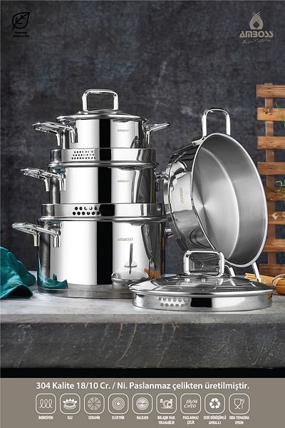 Amboss Diamond Strainer 8 Piece Set Glass Cover