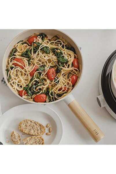 NEOFLAM Fika Beige 9 Piece Induction Cast Iron Sauce Pan Milk Jug Breakfast Set