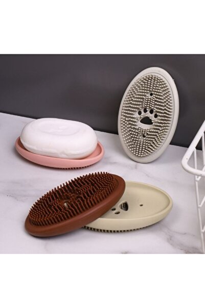 Toptanhane Silicone Soap Dispenser Cleaning Brush Sink Countertop Waterproof Soap Sponge Holder Pet Washing