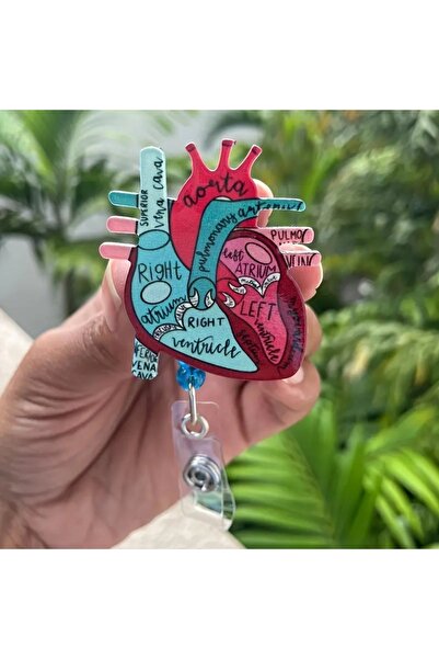 GlassySKY حامل بطاقات قصير القطع للطبيب الطبي وأطباء القلب - هدية