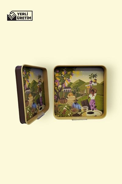 KMS Kumsar Custom Printed Colorful Square Metal Tray