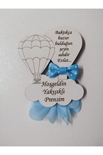 NATSA 20 Adet Bebek Magneti Hediyelik Doğum Doğum Günü Magneti Beyaz Ahşap