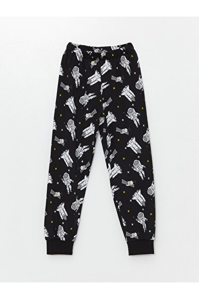 LC Waikiki Fiú pizsama szett - LCW, nyakú, sötétben világító nyomat, rövid ujjú