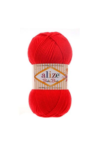 Alize Baby Best - Antipillig Hand Knitting Thread 100 gr 56 Red