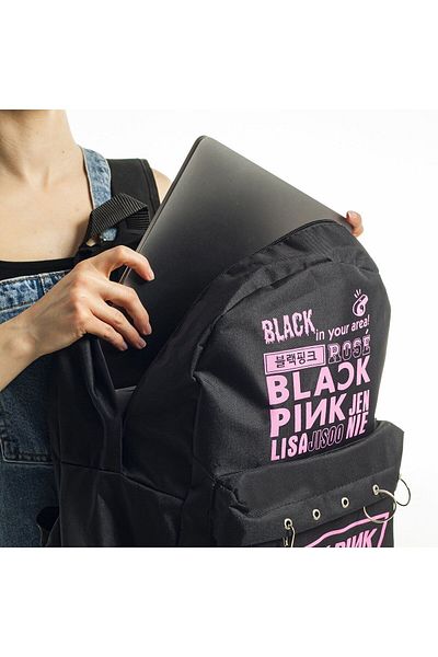 GALAXYBUTIQUE Blackpink Printed School Bag with Piercing