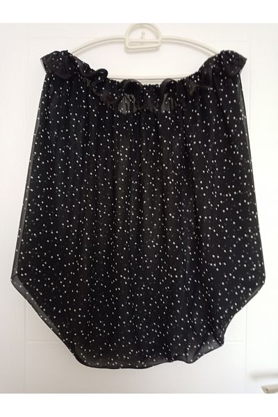 KobalBusiness Lattice tulle LXL 164 cm black chiffon white thin polka dot organza with ribbon model