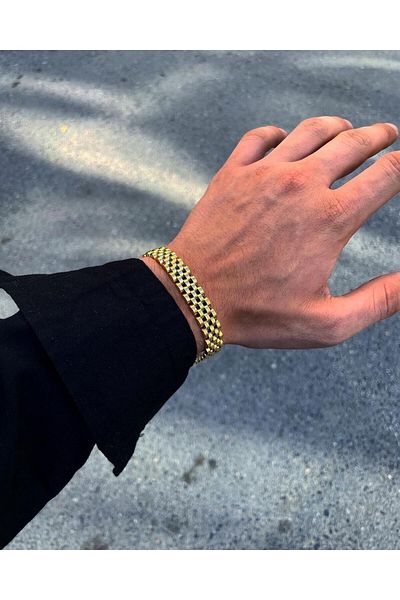 Medusa Jewelry 316l الحبل الفولاذ المقاوم للصدأ سوار ذهبي للرجال